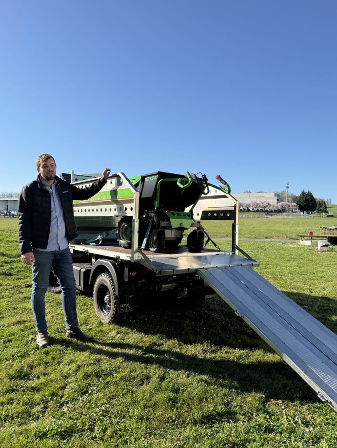 demonstration chargement et lander de la brouette Donky
